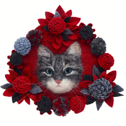 【受発注】 タミーズバッグ　ネコちゃんトート：「セサミと赤い花」 4枚目の画像