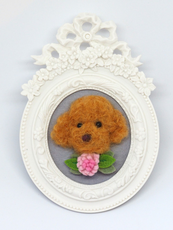 羊毛フェルト】手作りキット_トイプードルちゃんブローチ・チャーム 