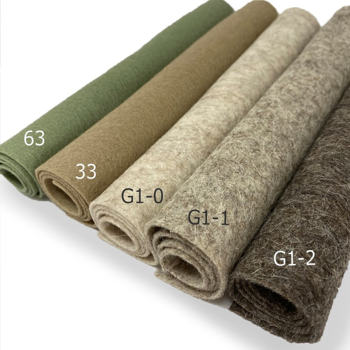 フェルト 大地の色(アースカラー）5色【欧州直輸入100％ウールフェルト