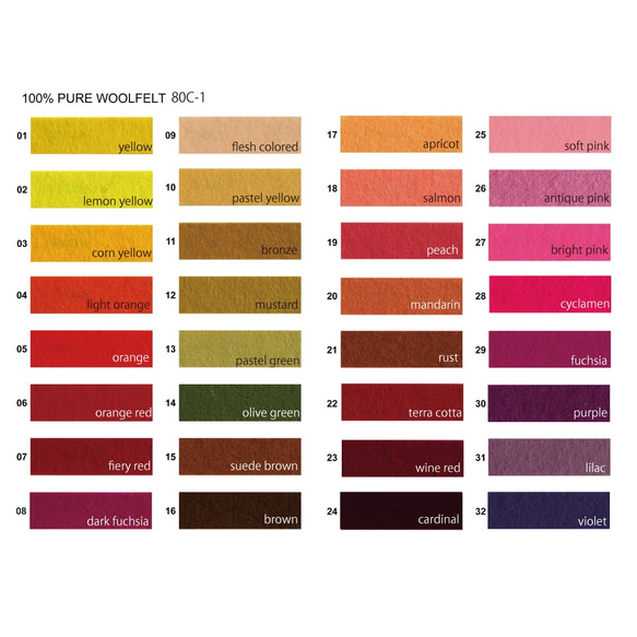フェルト 大地の色(アースカラー）5色【欧州直輸入100％ウールフェルト】20X30cm(1㎜） 5枚目の画像
