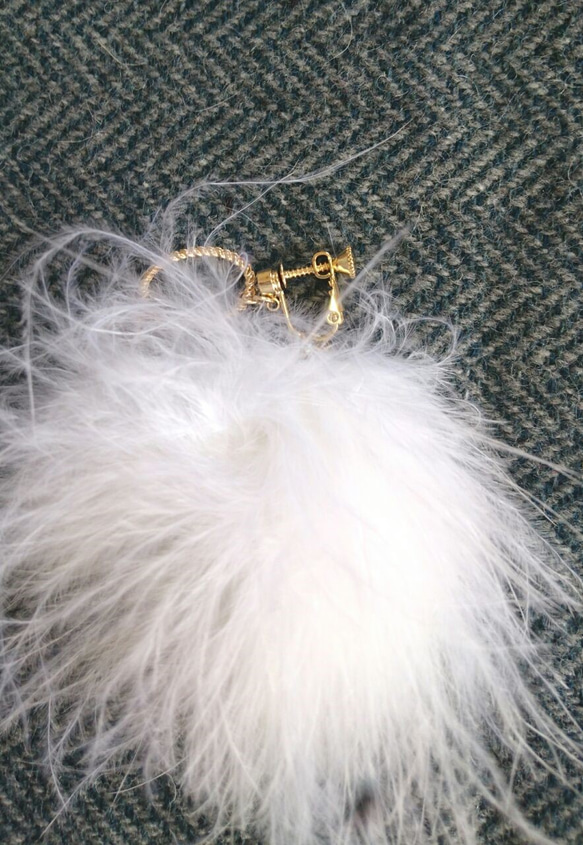 水晶馬拉博耳環（白色） 第4張的照片