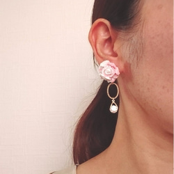 破舊的玫瑰色Marabo耳環（粉紅色） 第5張的照片