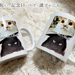 【愛猫・愛犬】誕生日プレゼントやクリスマスプレゼントにも！写真入りオーダーメイドマグカップ【ギフト・ペア・お揃い】 1枚目の画像