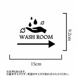 洗面所はあっちですよステッカーシール 2枚目の画像