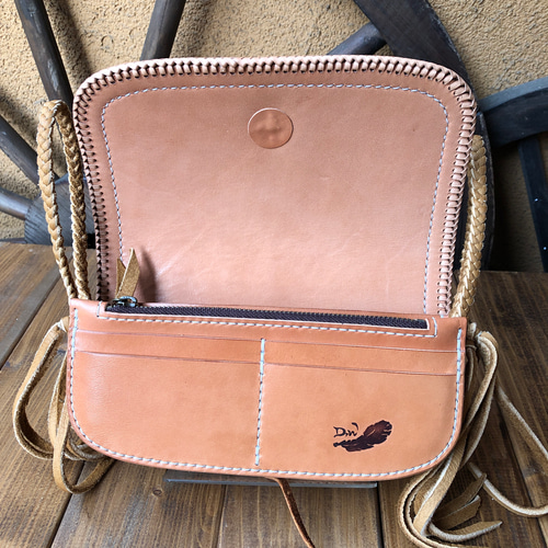 総手縫い) 希少アメリカンバイソンレザー ウォレットショルダー