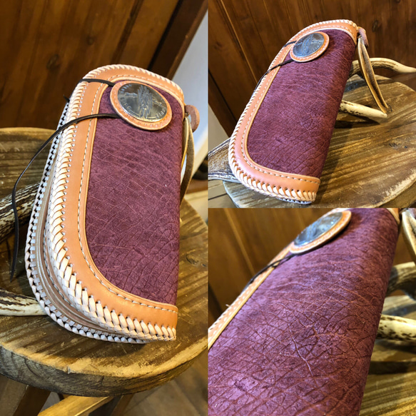 総手縫い) ヒポポタマスレザー(カバ革) ロングウォレット 長財布 Dream