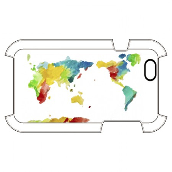 "和" Globe Smartphone case　虹色世界地図スマホケース 1枚目の画像