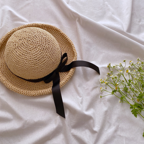 大人用 つば広 【折りたたみできる・洗える】セーラーハット 麦わら