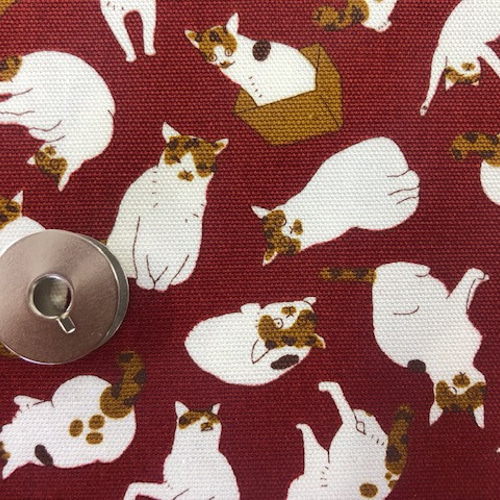 チロスケ　ねこちゃん柄 KOKKA 日本のねこちゃん図鑑 オックスプリント生地 : 服地・布地の