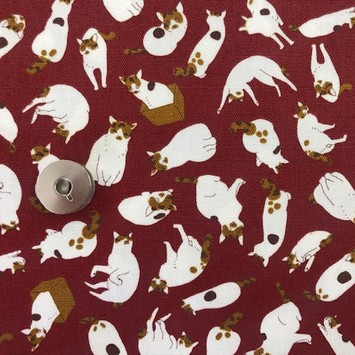 チロスケ　ねこちゃん柄 KOKKA 日本のねこちゃん図鑑 オックスプリント生地 : 服地・布地の