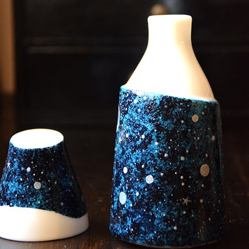 夜空と三日月の徳利＆お猪口 おちょこ・ぐい呑み・徳利 くらしをあそぶ