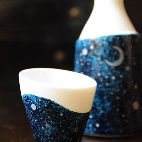 夜空と三日月の徳利＆お猪口 おちょこ・ぐい呑み・徳利 くらしをあそぶ