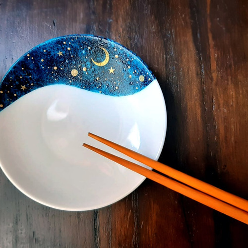 夜空と三日月の小皿ゴールド（単品 小皿 くらしをあそぶ展 通販
