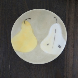 洋なしの豆皿（イエローグレー、アボカドグリーン 3枚目の画像