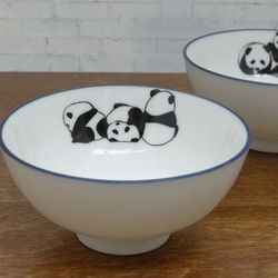 パンダのキッズ茶碗（ブルー） 1枚目の画像