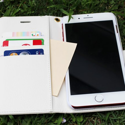 筆記本型智能手機保護套/牡丹A粉紅 第4張的照片