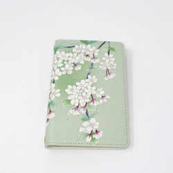 パスポートケース ／ 桜 さくら ＊ 白緑（びゃくろく） 2枚目の画像