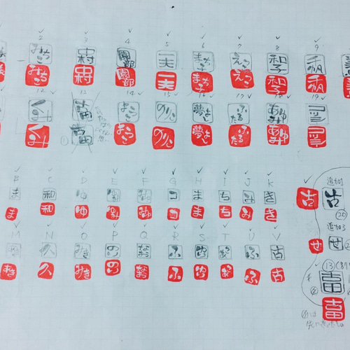 素朴な手作り落款 （そぼくなてづくりらっかん、消しゴムはんこ）凹版