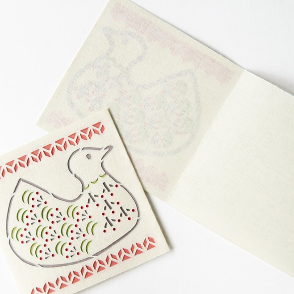 切り絵メッセージカード(鳥)(封筒・シール付)【受注製作】 5枚目の画像