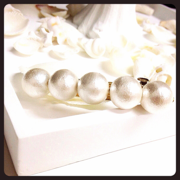 cotton pearl barrette 1枚目の画像