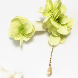 Green flower earring 1枚目の画像