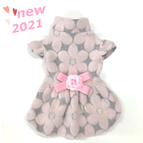 犬服ハンドメイド＊Pink*花ꕤ花ワンピ 犬服ハンドメイド＊Pink*花ꕤ花ワンピ