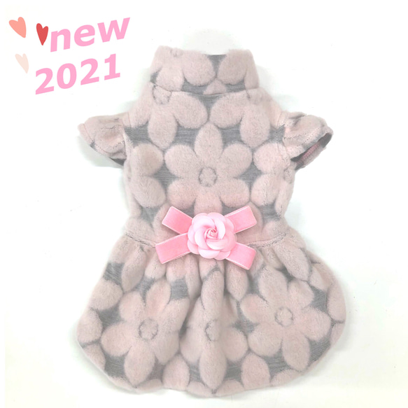 犬服ハンドメイド ♡立体フラワー♡伸縮あり♡ 偉