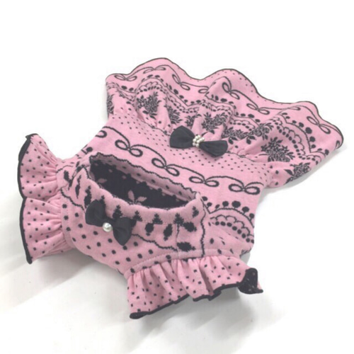 犬服ハンドメイド＊Pink*花ꕤ花ワンピ 犬服ハンドメイド＊Pink*花ꕤ花ワンピ