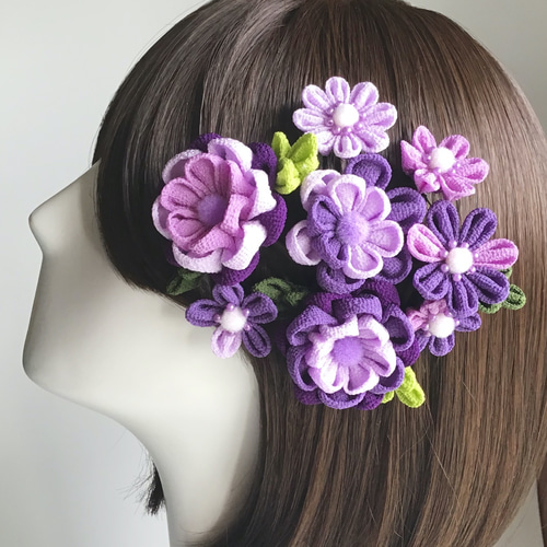 紫苑色な和の髪飾り5点セット ヘッドドレス（アクセサリー） soraino 