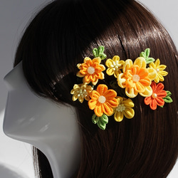 花葉色な和の髪飾り4点セット 1枚目の画像