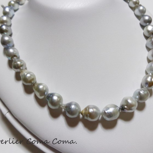 【南洋黒蝶真珠】大玉バロックパール シルバー グレー リップネックレス ❣️ 南洋黒蝶真珠グレー系バロックネックレス | 商品詳細 | 高島屋