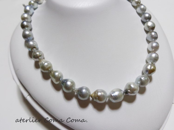 南洋黒蝶真珠 グレーバロックパールネックレス ネックレス・ペンダント