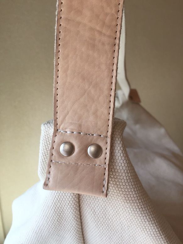 leather×canvas big shoulderbag 革(レザー)×帆布(キャンバス) ショルダーバッグ 4枚目の画像