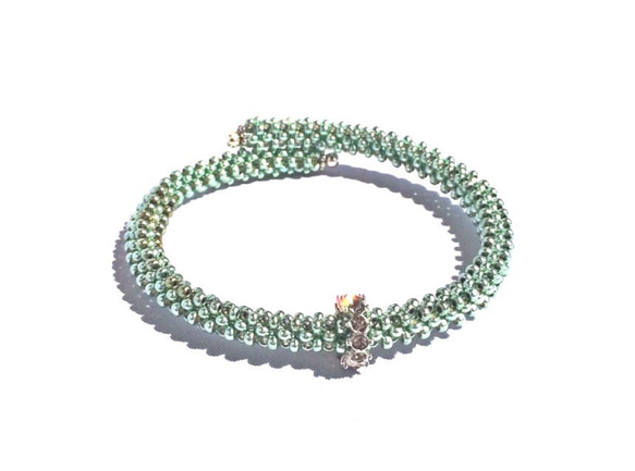 Seed Bead Bangle (Pale Green) 2枚目の画像