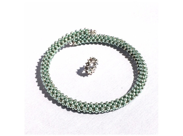 Seed Bead Bangle (Pale Green) 3枚目の画像