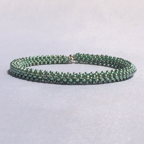 Seed Bead Bangle (Pale Green) 4枚目の画像