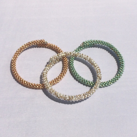 Seed Bead Bangle (Pale Green) 5枚目の画像