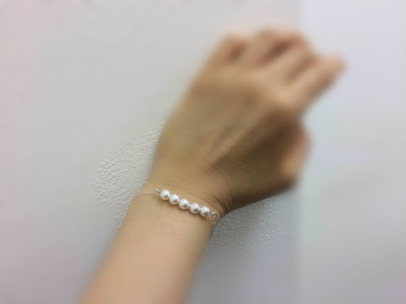 スワロ・パール・チェーンブレスレット:      Pearl Chain Bracelet 4枚目の画像