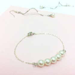 スワロ・パール・チェーンブレスレット:      Pearl Chain Bracelet 5枚目の画像