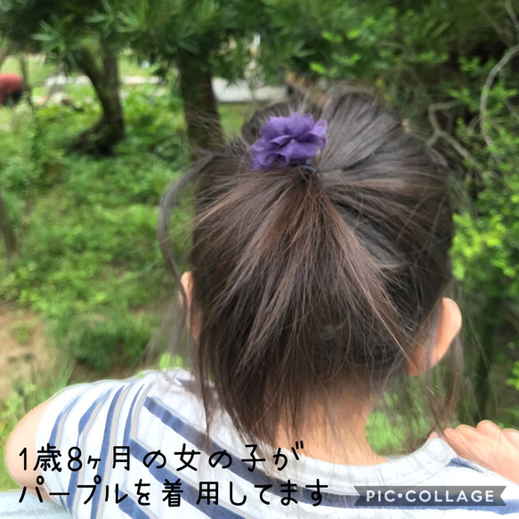 ふんわりお花のヘアゴム2個セット【ピンク&ピンク】 3枚目の画像