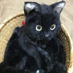 【オーダー制作】にゃんこバッグ　黒猫　（ハンドバッグタイプ）受注生産 8枚目の画像