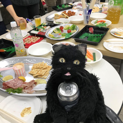 【オーダー制作】にゃんこバッグ　黒猫　（ハンドバッグタイプ）受注生産 10枚目の画像