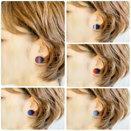 ミナペルホネン choucho くるみボタン ピアス/イヤリング ミナ