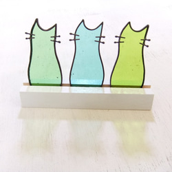 3匹のねこ(Lively green)【Creema限定】 1枚目の画像