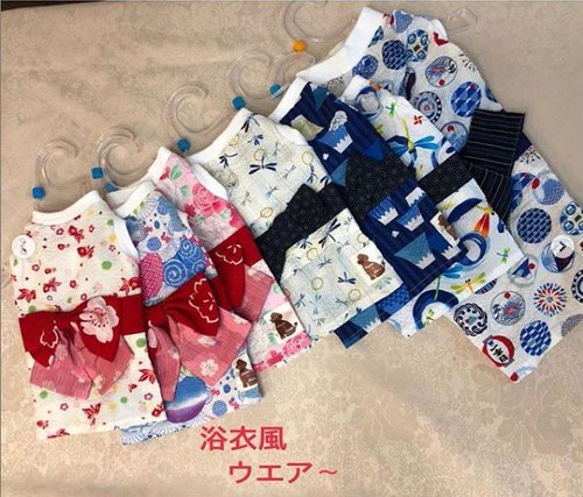 浴衣風ウエア とんぼ柄2 S/M/L サイズ 税込み、犬服*浴衣、ハンドメイド、犬服*涼し 10枚目の画像