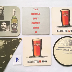 英国ヴィンテージ ビアマット Beer Mats コースター 6枚セット【BM3gray】　 2枚目の画像