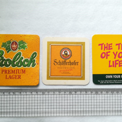 英国ヴィンテージ ビアマット Beer Mats コースター 6枚セット【BM4yellow】　 3枚目の画像