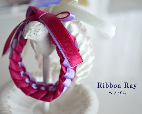 確認　ヘアリボン ヘアゴム　華やかドレープリボン　757　アンティークローズ 確認 ヘアリボン ヘアゴム 華やかドレープリボン 757 アンティーク
