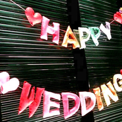 フェルト*Happy wedding*ガーランド 1枚目の画像