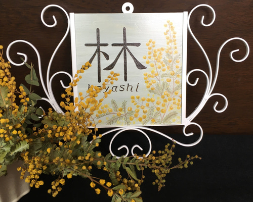 トールペイント＊オーダー専用 トールペイント用アイアンフレーム (シナベニヤ付き) 表札・ネーム